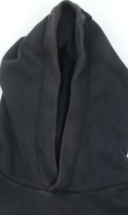 SikSilk Boys Black Pullover Hoodie 13-14 Years Cotton Blend Logo Hooded Sweatshirt