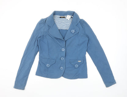 Killah Women Blue XL Cotton Stretch Single Breasted Blazer Jacket