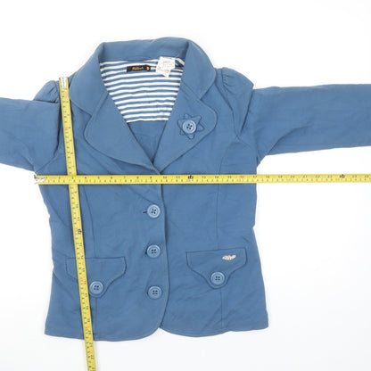 Killah Women Blue XL Cotton Stretch Single Breasted Blazer Jacket