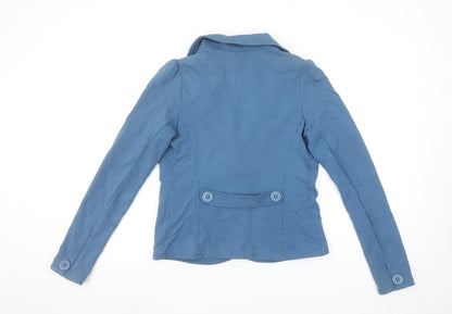 Killah Women Blue XL Cotton Stretch Single Breasted Blazer Jacket