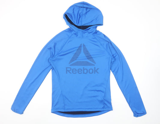 Reebok Women Blue Small Hoodie Pullover Long Sleeve Activewear
