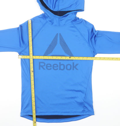 Reebok Women Blue Small Hoodie Pullover Long Sleeve Activewear