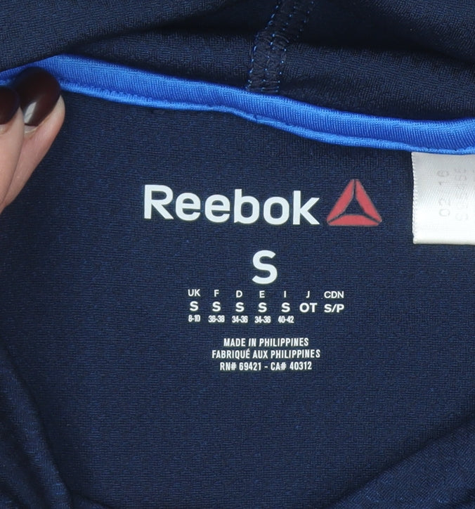 Reebok Women Blue Small Hoodie Pullover Long Sleeve Activewear