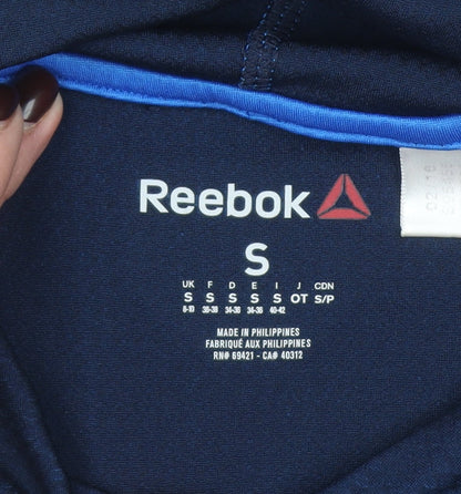 Reebok Women Blue Small Hoodie Pullover Long Sleeve Activewear