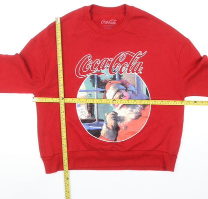 Pull & Bear Coca-Cola Red Christmas Santa Sweatshirt Women’s Small