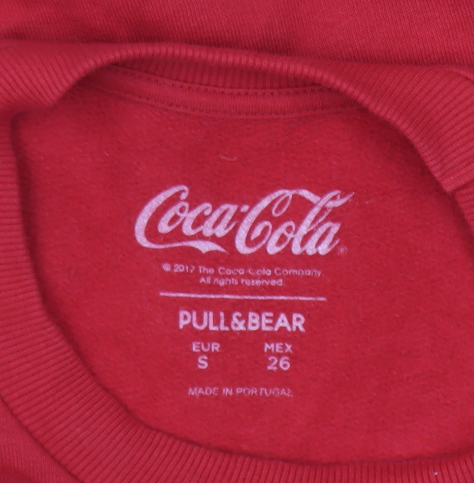 Pull & Bear Coca-Cola Red Christmas Santa Sweatshirt Women’s Small