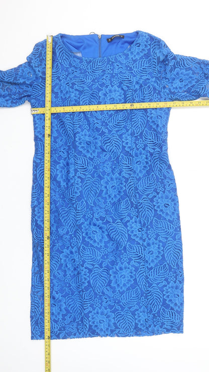 Dunnes Women’s Blue Lace Sheath Knee Length Dress Size 12