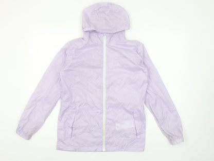 Regatta Girls Purple Hooded Rain Coat 11-12 Years Lightweight Jacket