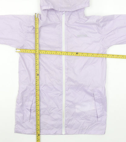 Regatta Girls Purple Hooded Rain Coat 11-12 Years Lightweight Jacket