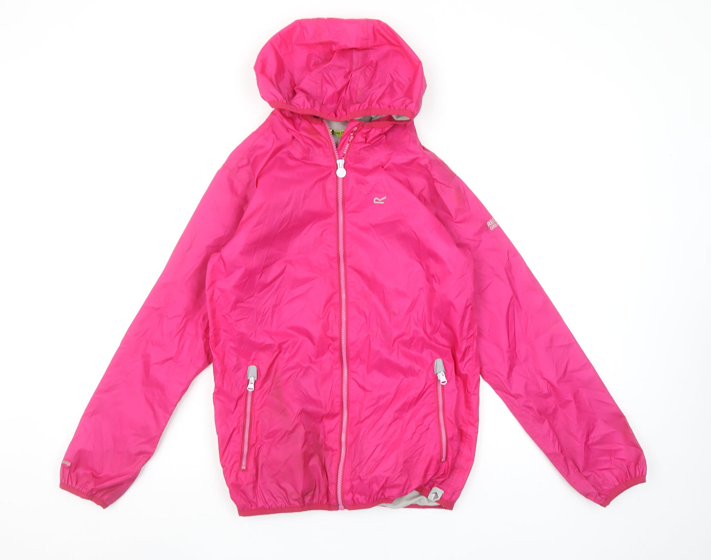 Regatta Girls Pink Hooded Windbreaker Jacket 11-12 Years Lightweight Outdoor