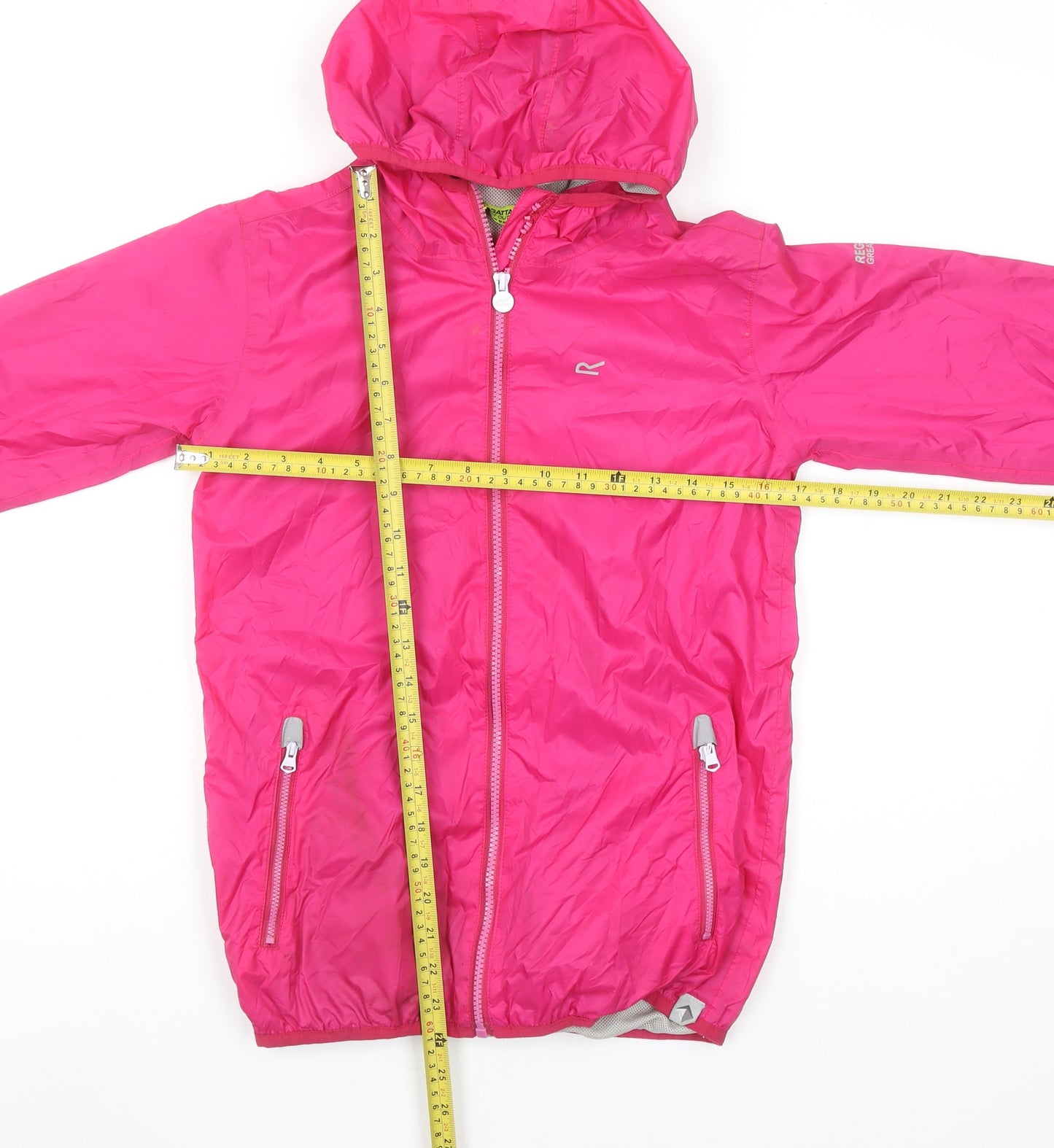Regatta Girls Pink Hooded Windbreaker Jacket 11-12 Years Lightweight Outdoor