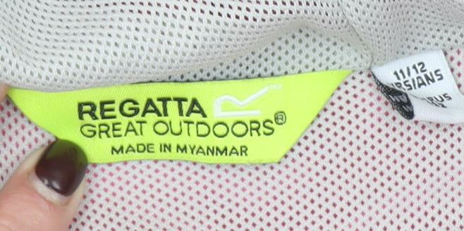 Regatta Girls Pink Hooded Windbreaker Jacket 11-12 Years Lightweight Outdoor