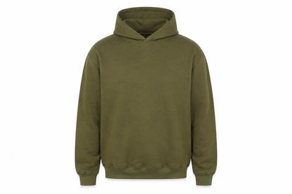 OWOA Men's Green Pullover Hoodie L Fleece Cotton Blend