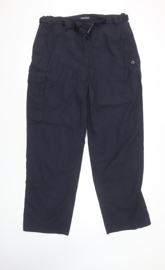 Craghoppers Men’s Blue Cargo Trousers Size S 34in Polyester Cotton