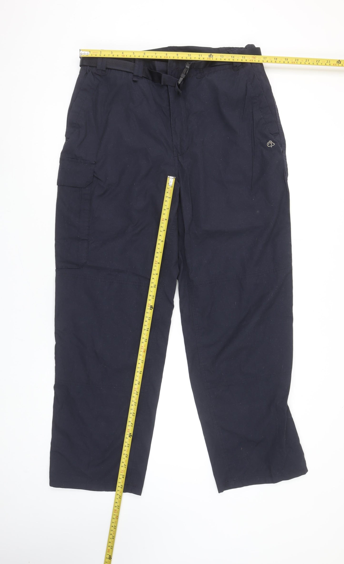 Craghoppers Men’s Blue Cargo Trousers Size S 34in Polyester Cotton