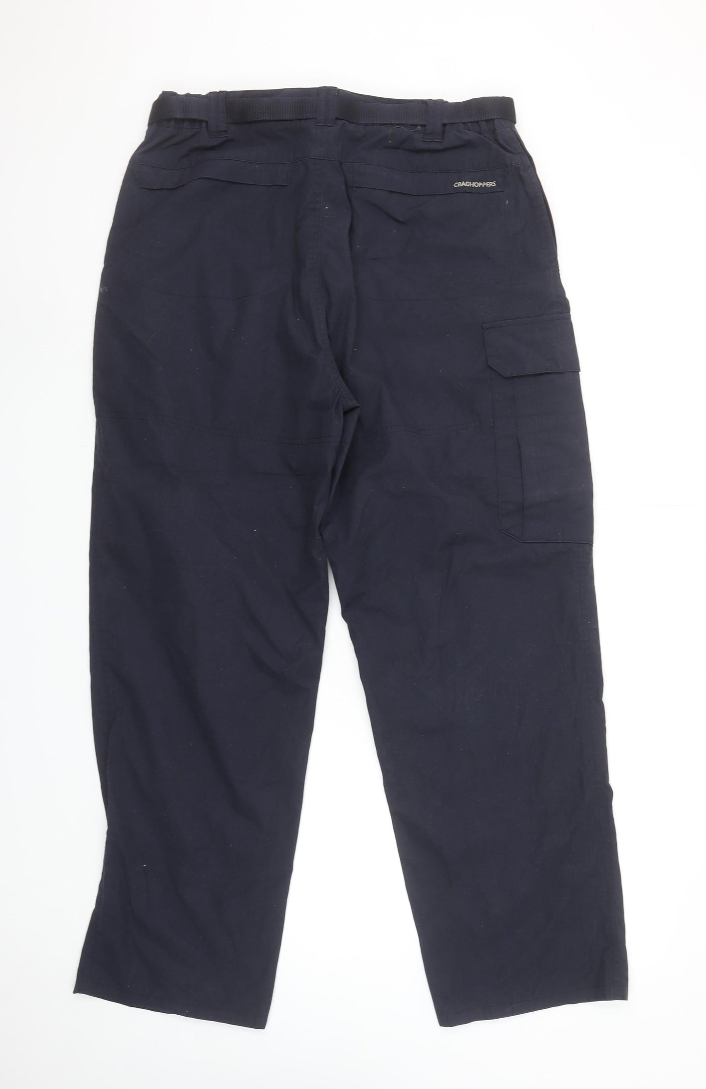 Craghoppers Men’s Blue Cargo Trousers Size S 34in Polyester Cotton