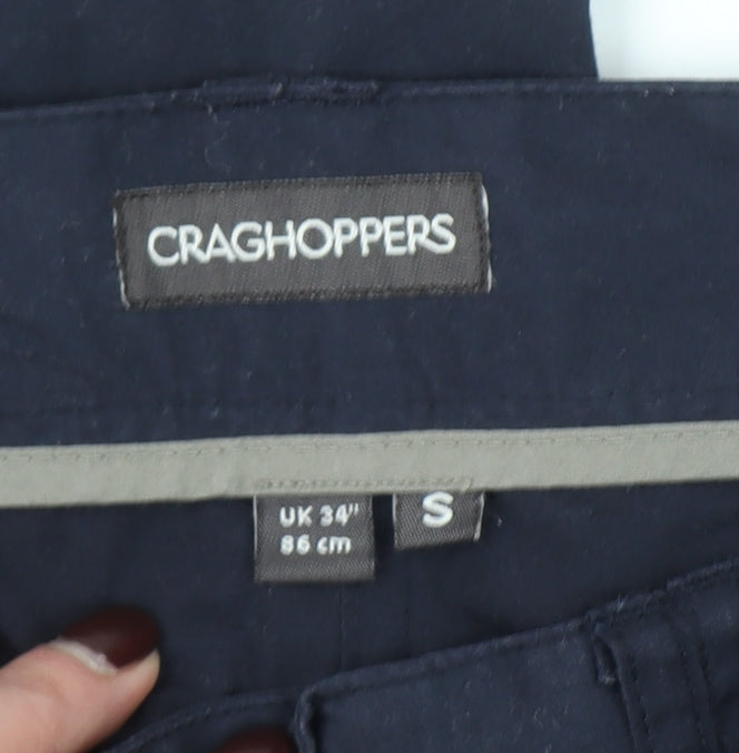 Craghoppers Men’s Blue Cargo Trousers Size S 34in Polyester Cotton