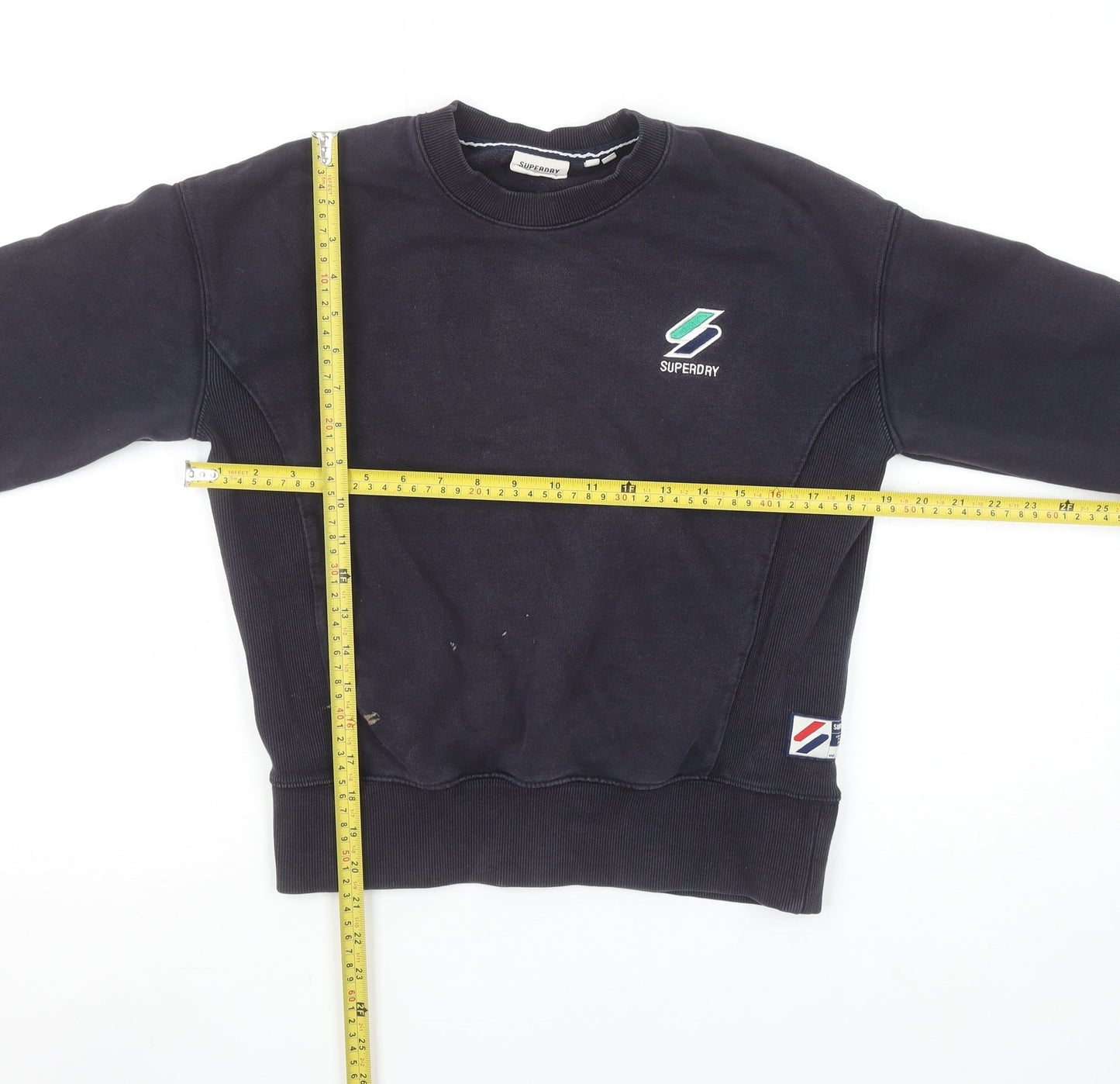 Superdry Women's Black Crew Neck Pullover Sweatshirt UK 8