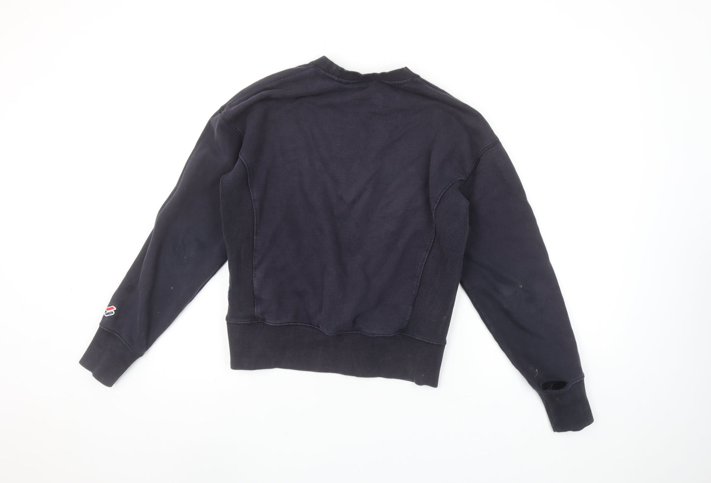 Superdry Women's Black Crew Neck Pullover Sweatshirt UK 8