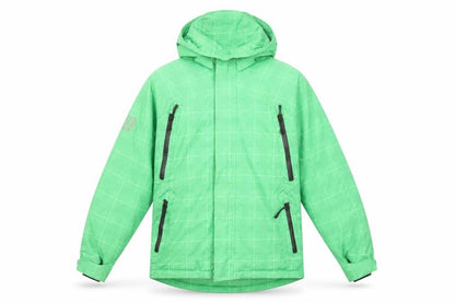 Front view of Shredz Green Waterproof Windproof Ski Jacket Teens, size 164, Hooded