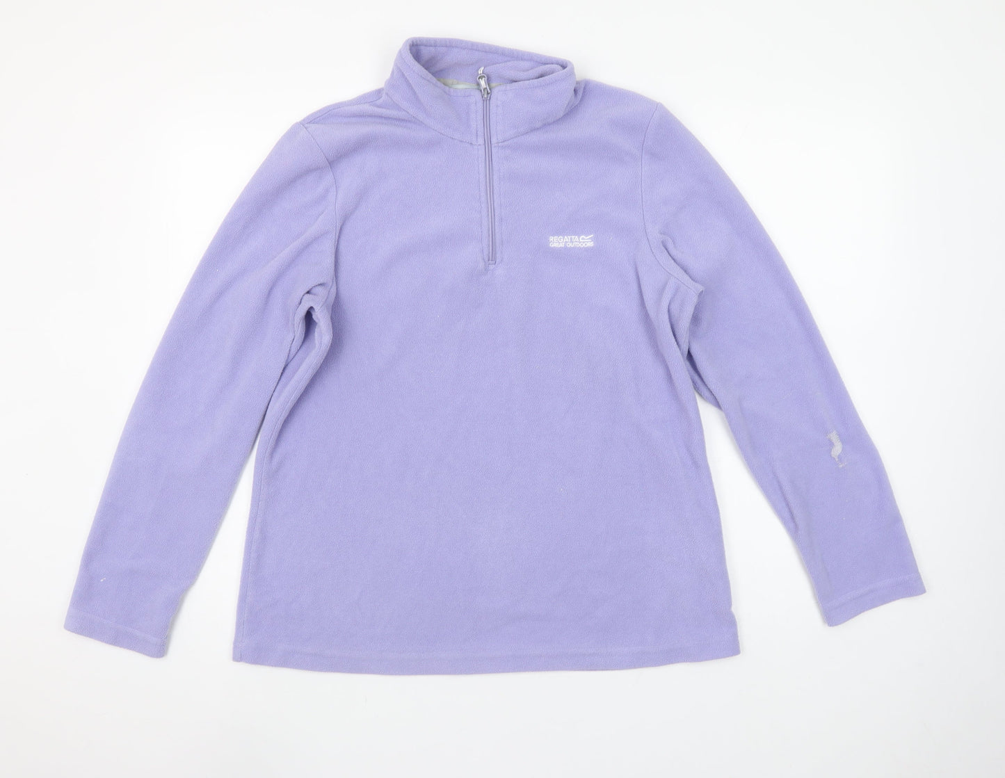 Regatta Women’s Purple 1/4 Zip Fleece Sweatshirt UK 16 Outdoor