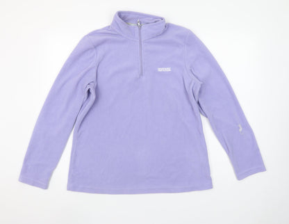 Regatta Women’s Purple 1/4 Zip Fleece Sweatshirt UK 16 Outdoor