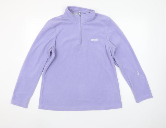 Regatta Women’s Purple 1/4 Zip Fleece Sweatshirt UK 16 Outdoor