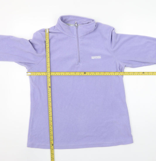 Regatta Women’s Purple 1/4 Zip Fleece Sweatshirt UK 16 Outdoor