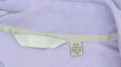 Regatta Women’s Purple 1/4 Zip Fleece Sweatshirt UK 16 Outdoor