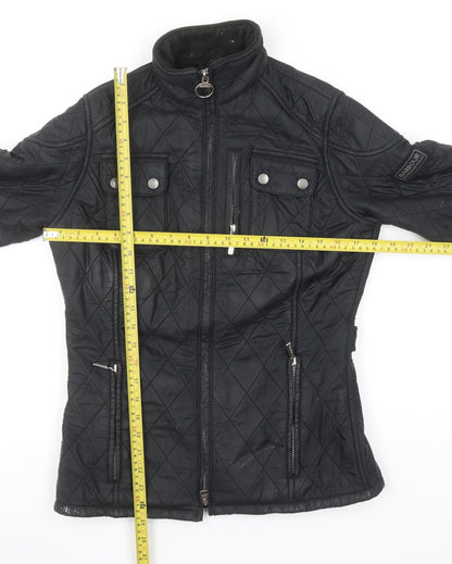 Barbour International Women's Black Quilted Mid-Length Jacket UK 8