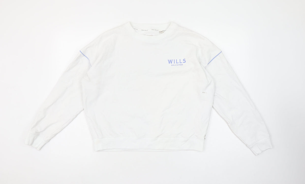Womens UK Size 10 Jack Wills White Pullover Sweatshirt