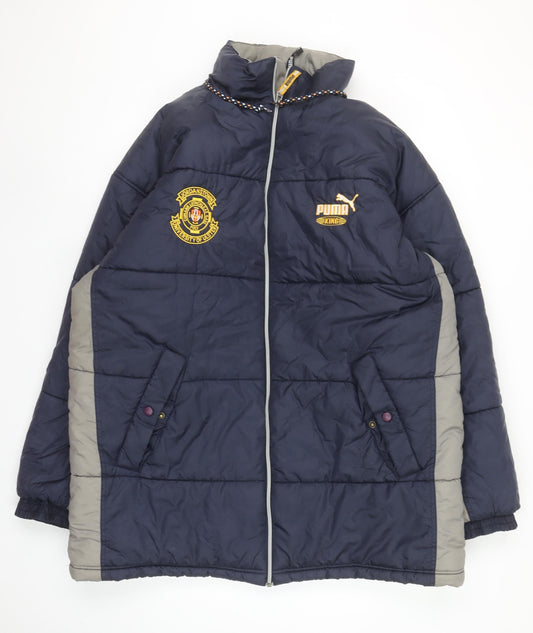 Mens UK Size XL PUMA Blue Puffer Jacket