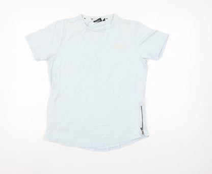 Rascal Boys Blue XL Short Sleeve Slim Fit Cotton Blend T-Shirt with Zip Detail
