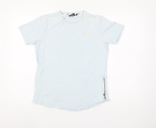 Rascal Boys Blue XL Short Sleeve Slim Fit Cotton Blend T-Shirt with Zip Detail