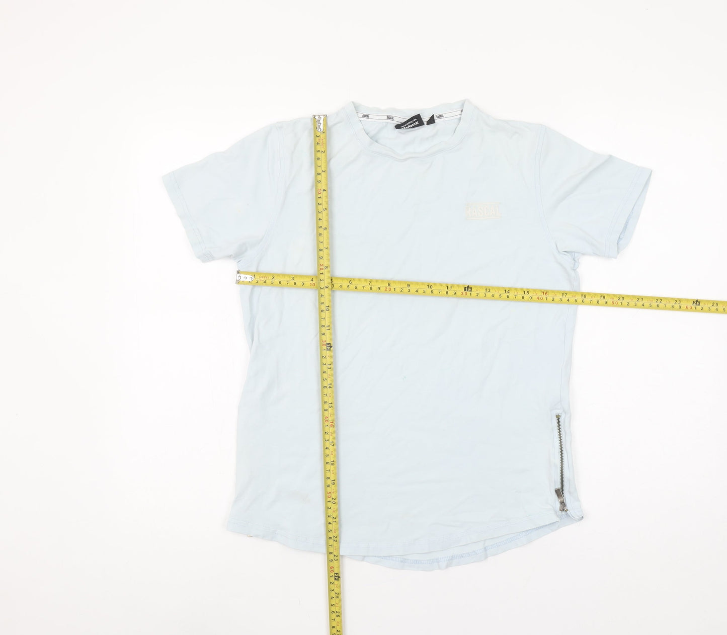 Rascal Boys Blue XL Short Sleeve Slim Fit Cotton Blend T-Shirt with Zip Detail