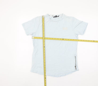 Rascal Boys Blue XL Short Sleeve Slim Fit Cotton Blend T-Shirt with Zip Detail