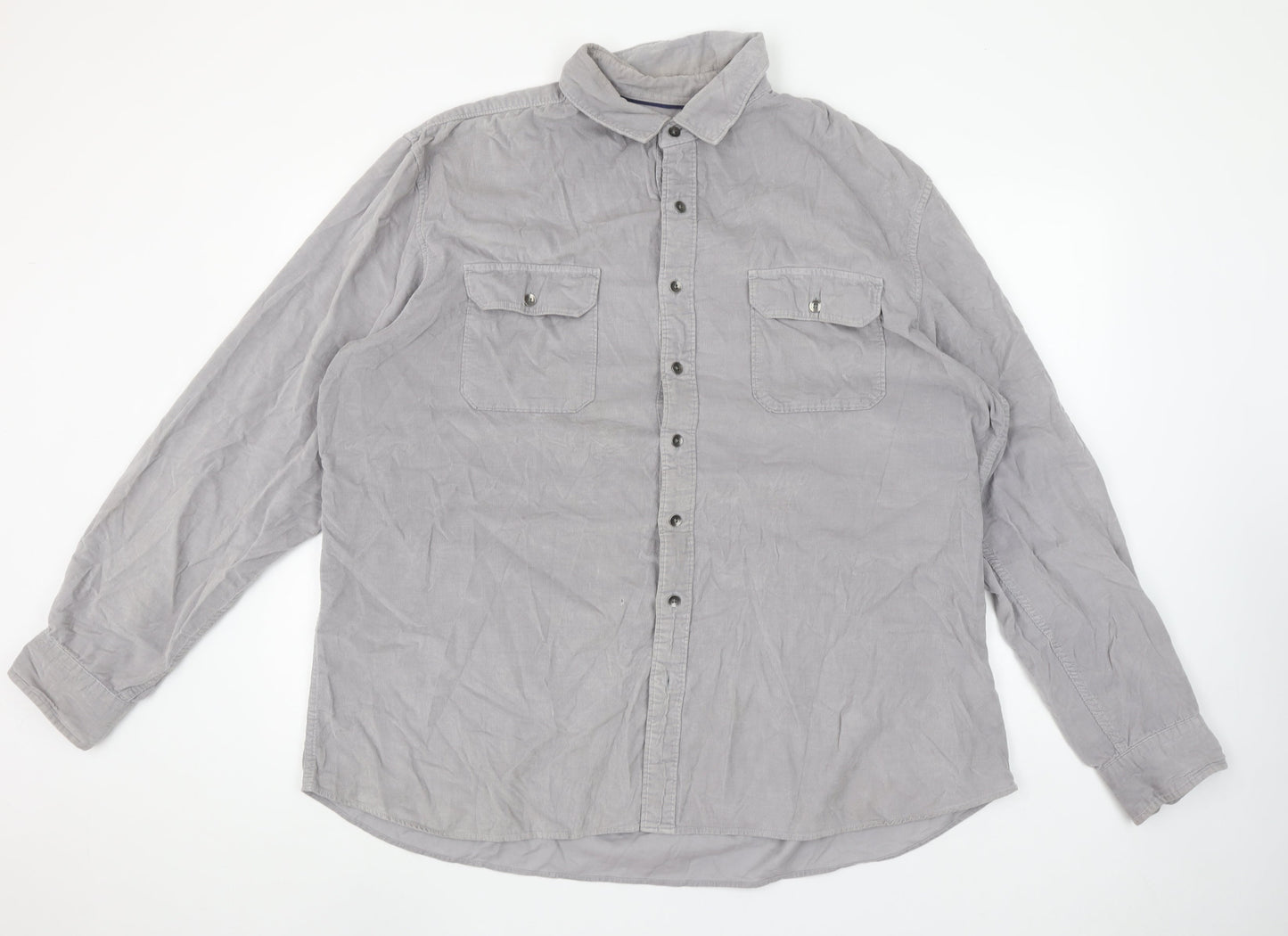 APT.9 Men’s Grey XL Slim Fit Long Sleeve Button-Up Shirt