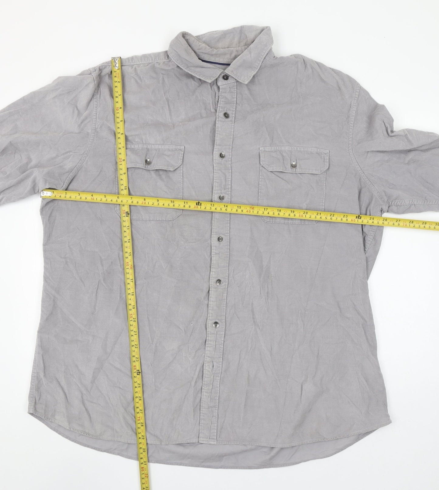 APT.9 Men’s Grey XL Slim Fit Long Sleeve Button-Up Shirt