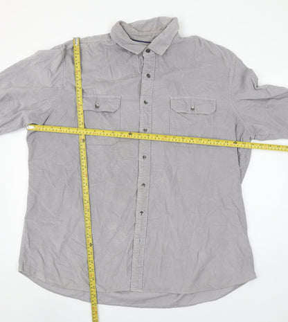 APT.9 Men’s Grey XL Slim Fit Long Sleeve Button-Up Shirt
