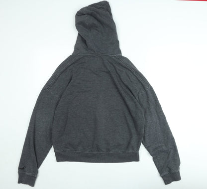 Hollister Womens Grey Pullover Hoodie Small Logo Graphic Casual