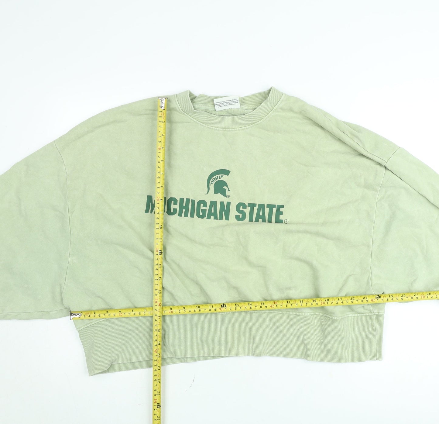 MSU Michigan State University Womens Green L Sweatshirt Crew Neck Pullover