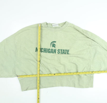 MSU Michigan State University Womens Green L Sweatshirt Crew Neck Pullover