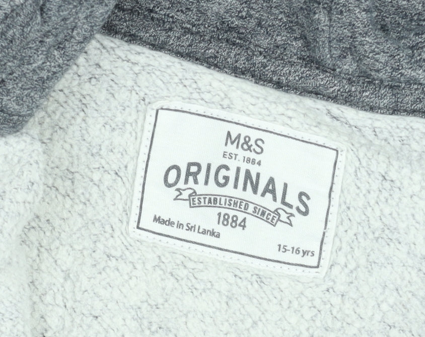Marks and Spencer Teens Grey Full Zip Hoodie Fleece Lined XS