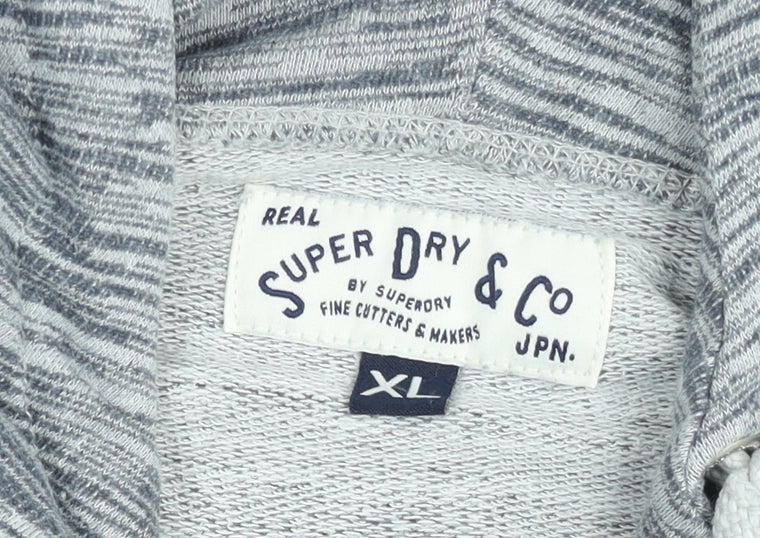 Superdry Men's Grey Full Zip Hoodie XL Regular Fit