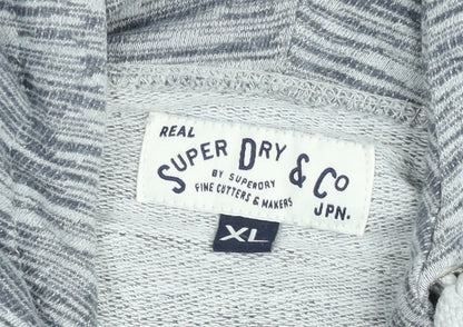 Superdry Men's Grey Full Zip Hoodie XL Regular Fit