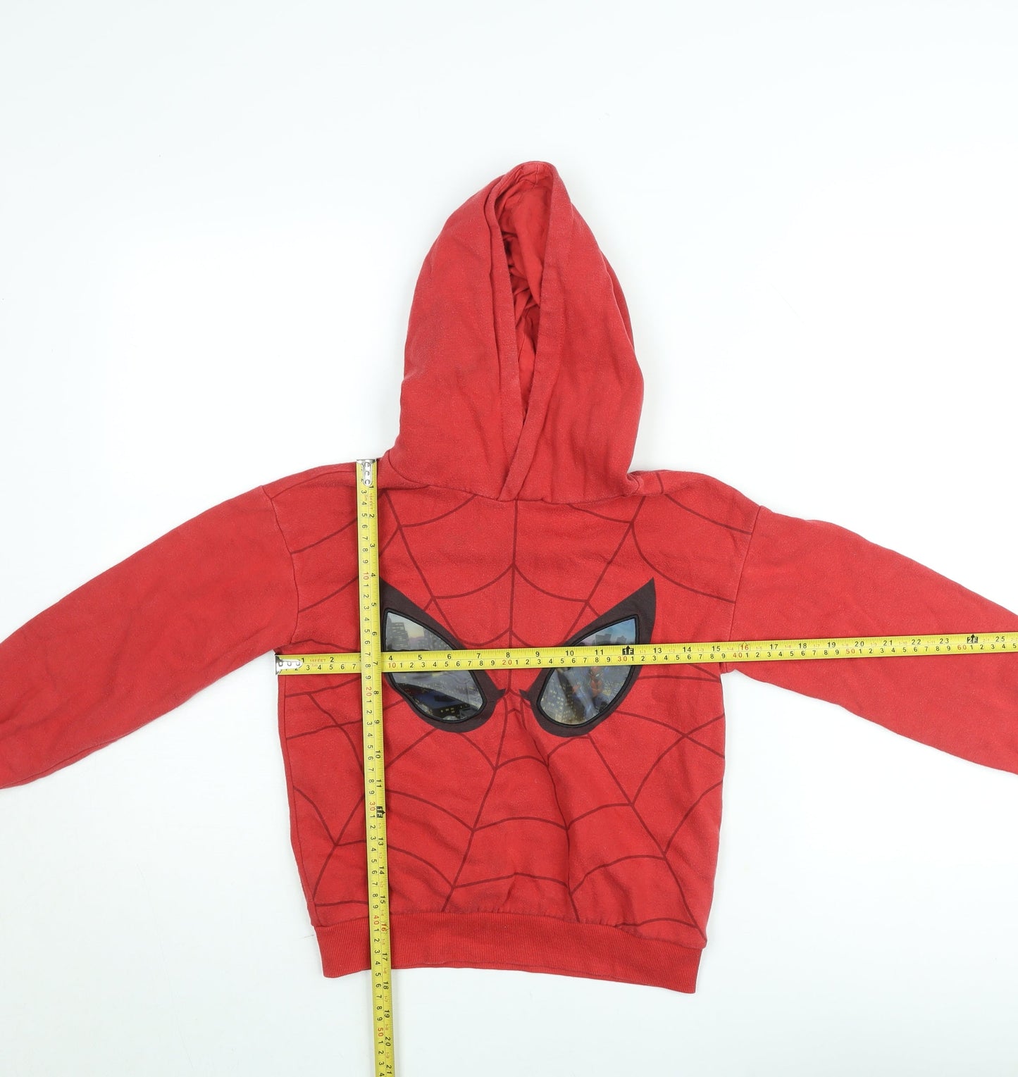 H&M Boys Red Marvel Superhero Hoodie 6-8 Years Pullover Fleece Sweatshirt