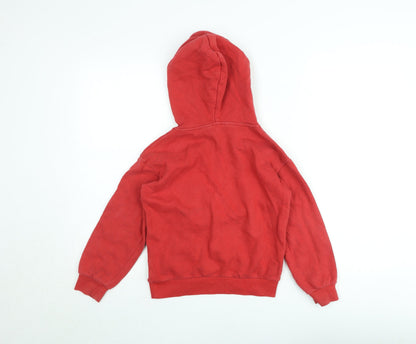 H&M Boys Red Marvel Superhero Hoodie 6-8 Years Pullover Fleece Sweatshirt