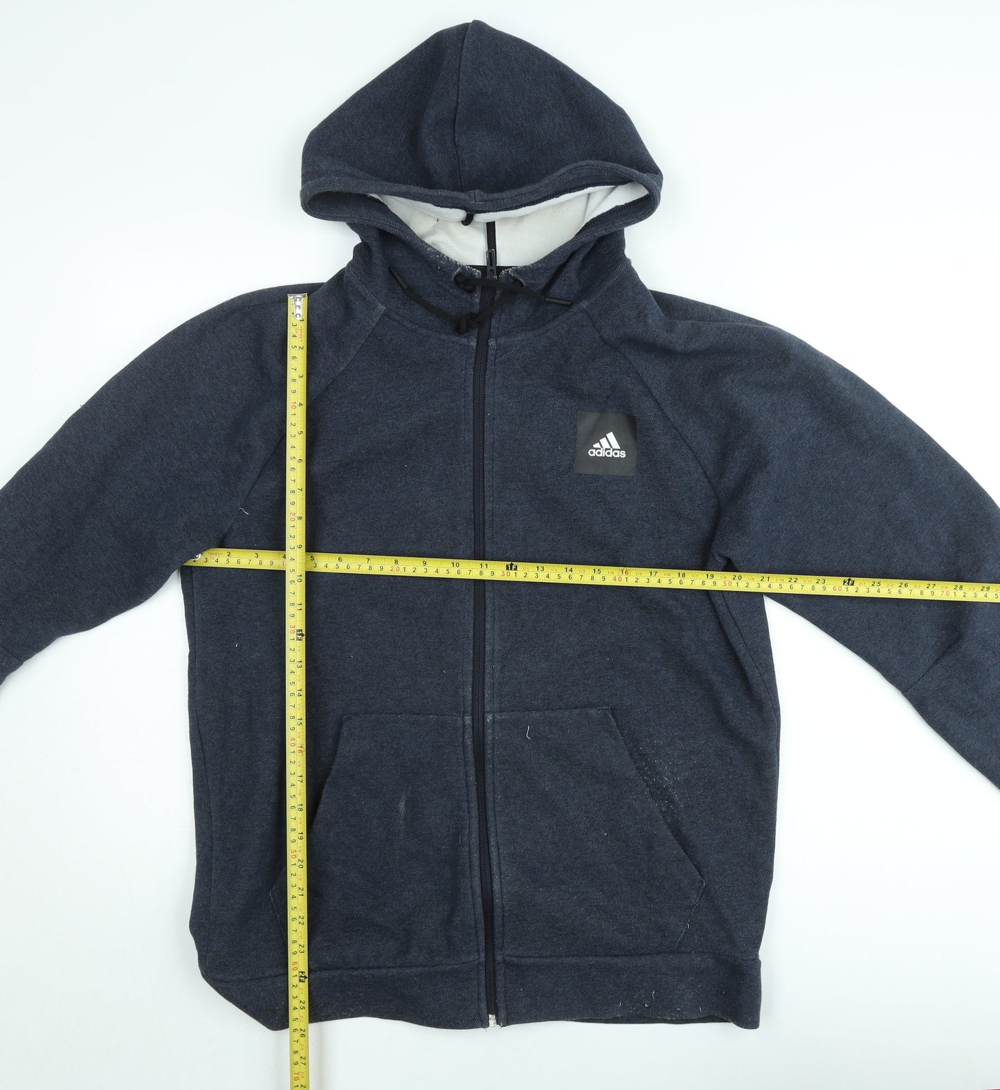 Mens UK Size L adidas Blue Full Zip Hoodie