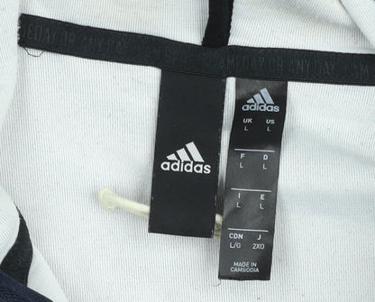 Mens UK Size L adidas Blue Full Zip Hoodie