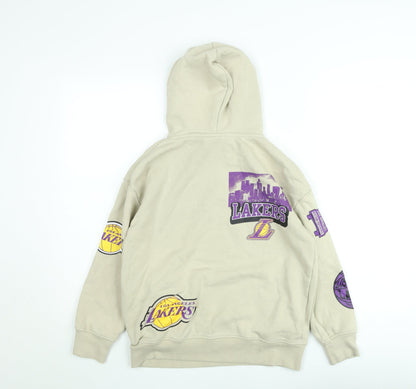 NBA Boys Beige Los Angeles Lakers Pullover Hoodie 11-12 Years Fleece Sweatshirt
